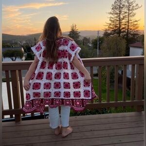 Vintage crochet throw duster. Reworked.